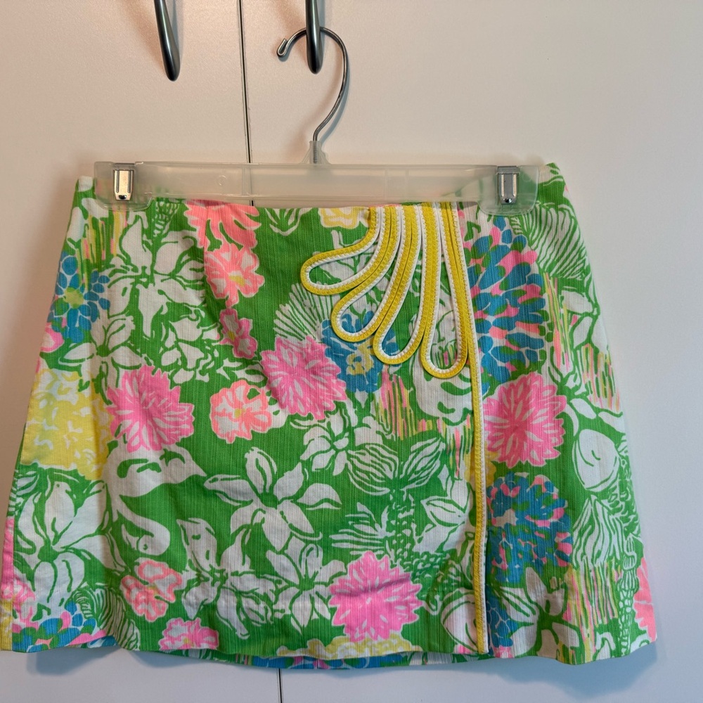 Lilly Pulitzer Green Floral Mini Skirt